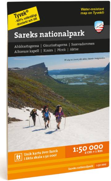 Calazo Sareks Nationalpark Tyvek retkeilykartta