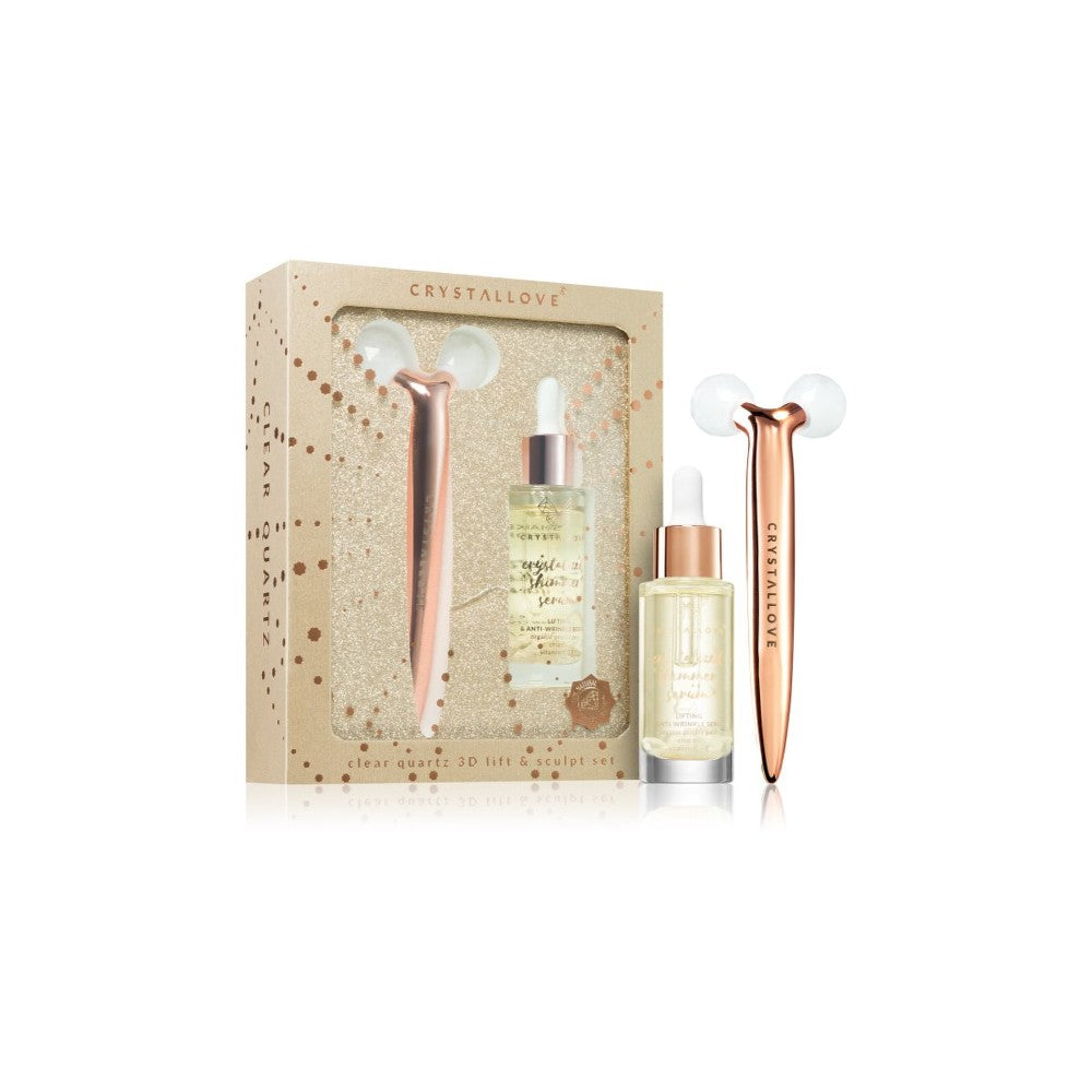 Crystallove Golden Clear Quartz 3D Lift & Sculpt Set (ihon nuorentumiseen) 1 kpl
