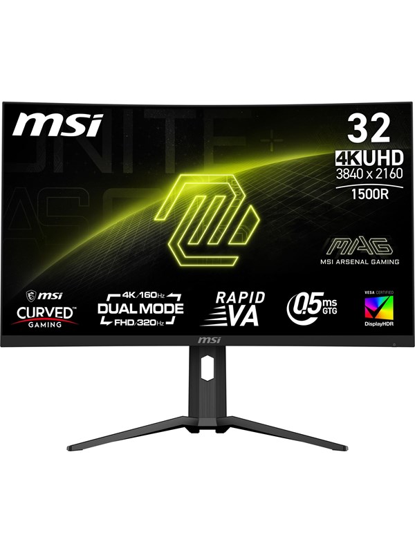 MSI MAG 321CUPDF, 80 cm (31.5), 3840 x 2160 pikseliä, 4K Ultra HD, LCD, 0,5 ms, Musta