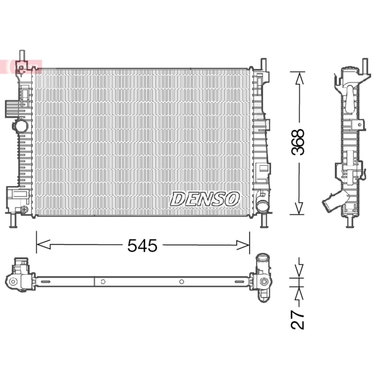 Jäähdytin, moottorin jäähdytys DENSO DRM10009