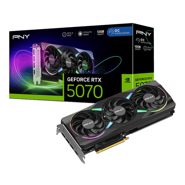 PNY GeForce RTX 5070 Epic-X OC - 12GB GDDR7 RAM - Näytönohjaimet