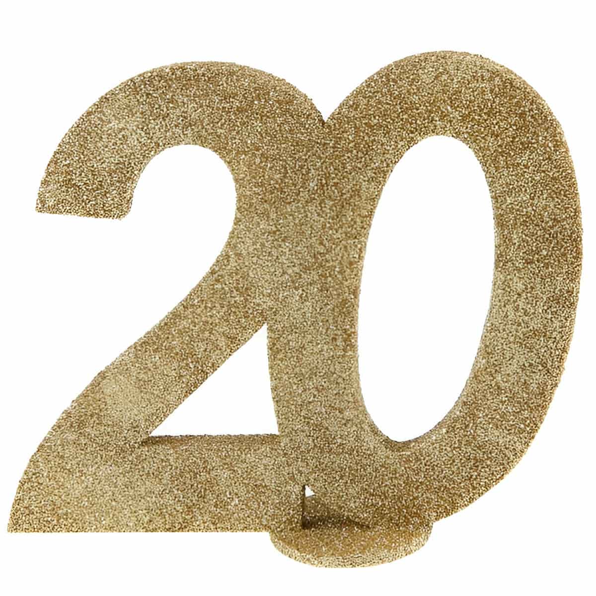 Kultaglitter pöytäkoriste - Nro: 20, 10cm