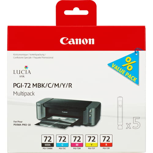Canon PGI-72 -mustekasettipakkaus, 14 ml, monivärinen, 5 kpl