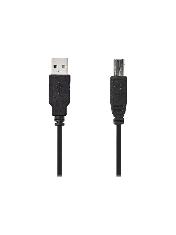 Nedis USB kaapeli | USB 2.0 | USB-A Uros | USB-B Uros | 10 W | 480 Mbps | Niklattu | 1.00 m | Pyöreä | PVC | Musta | Label