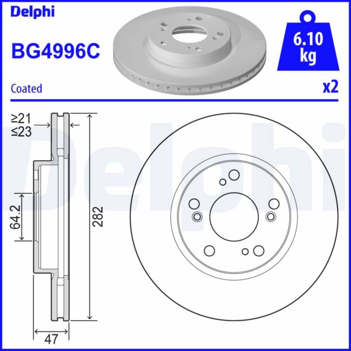 Jarrulevy DELPHI BG4996C