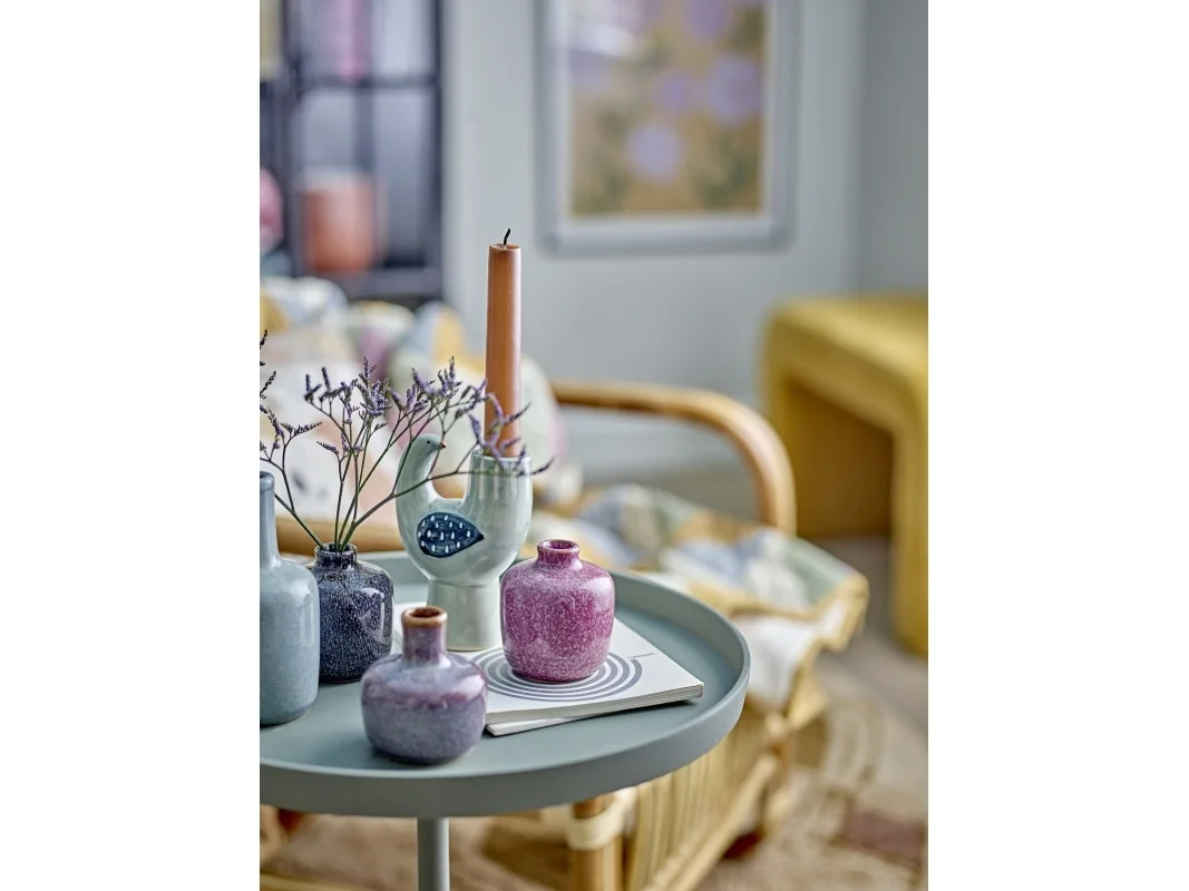 Bloomingville - Trudy Candlestick H12.5 cm - Blue stoneware
