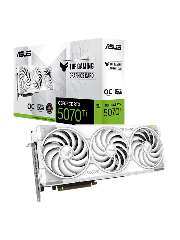 ASUS GeForce RTX 5070 Ti TUF White OC - 16GB GDDR7 RAM - Näytönohjaimet