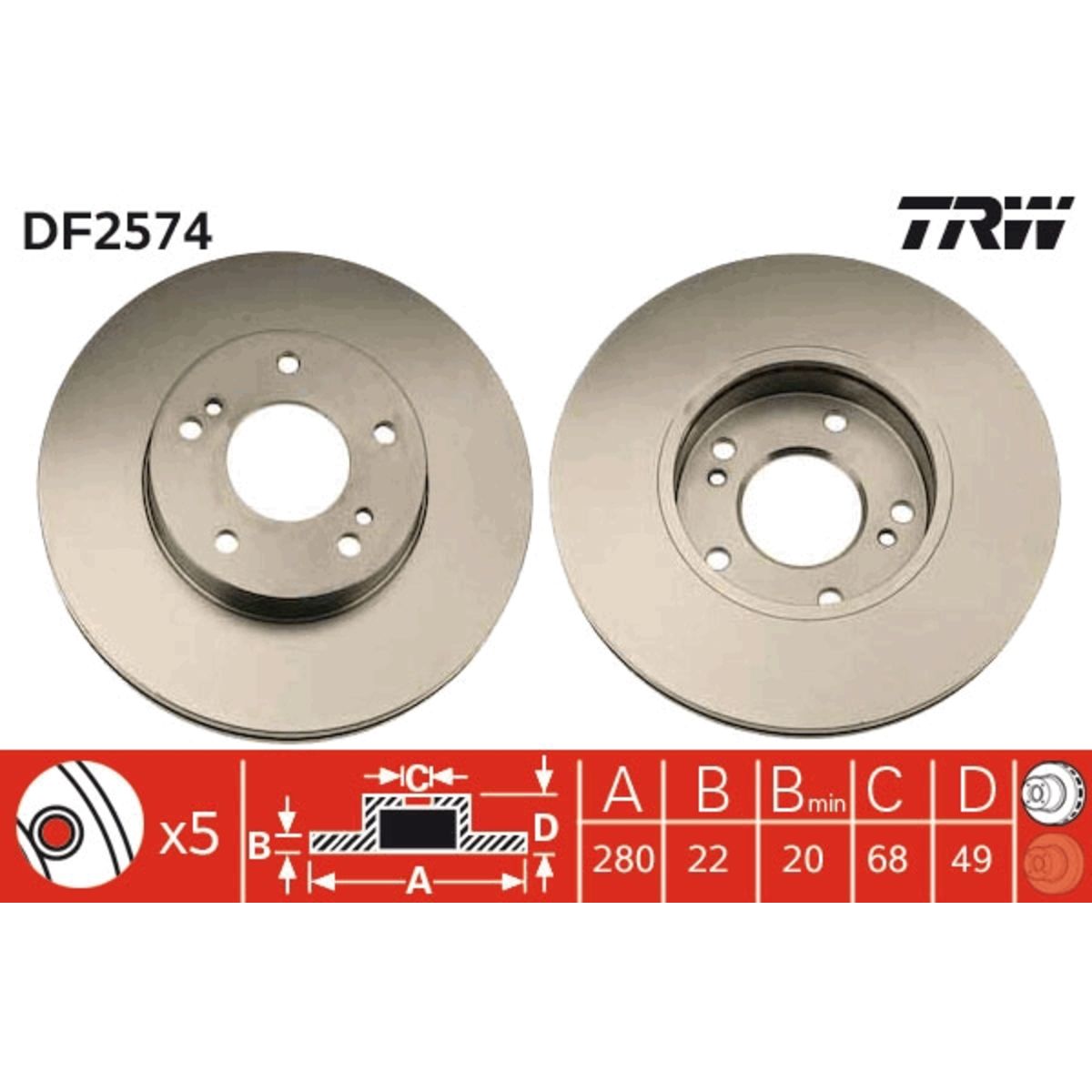 Jarrulevy TRW DF2574
