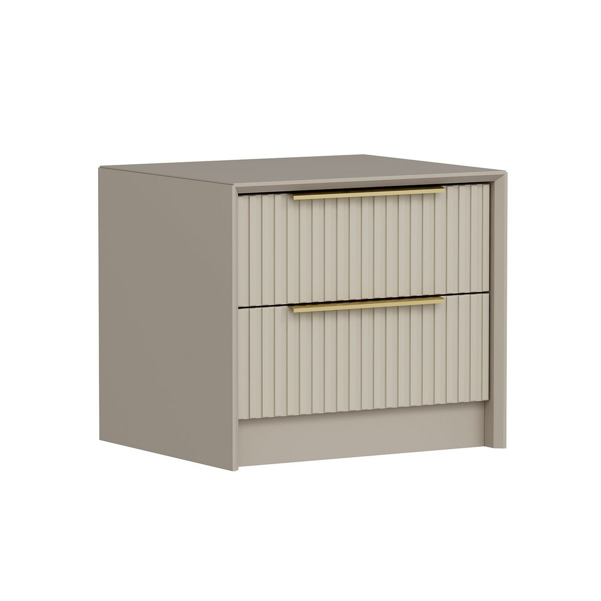Norda Design Moderni yöpöytä hyllyillä, kiven värinen, 53 x 45 x 45 cm | 100 % melamiinipäällysteinen, 18 mm paksu | Tyylikäs ja toimiva muotoilu
