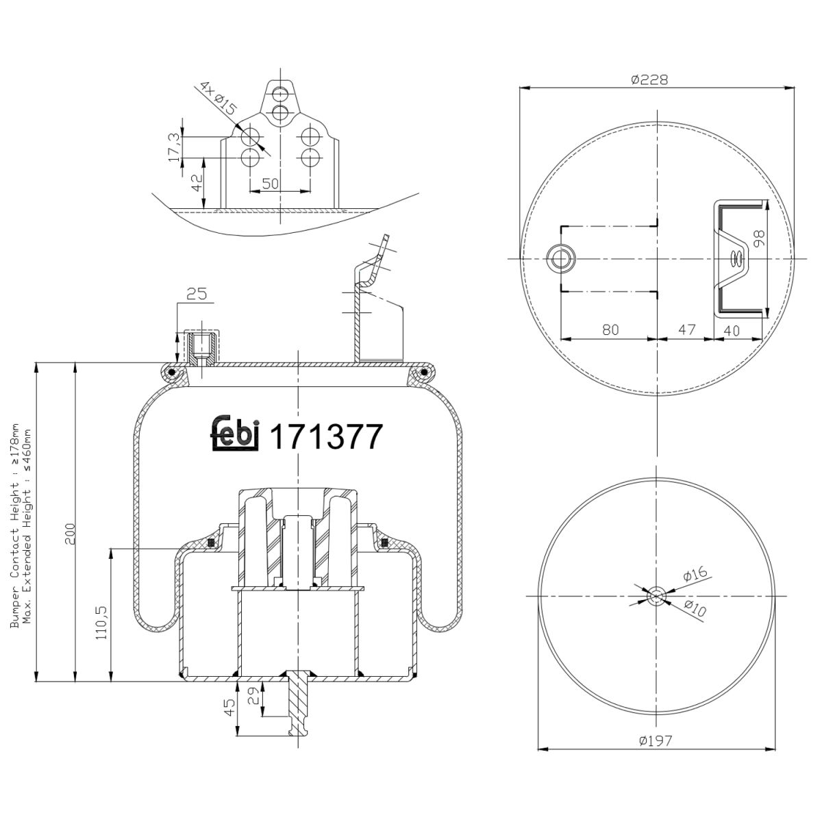 Metallipalje, ilmajousitus FEBI BILSTEIN 171377