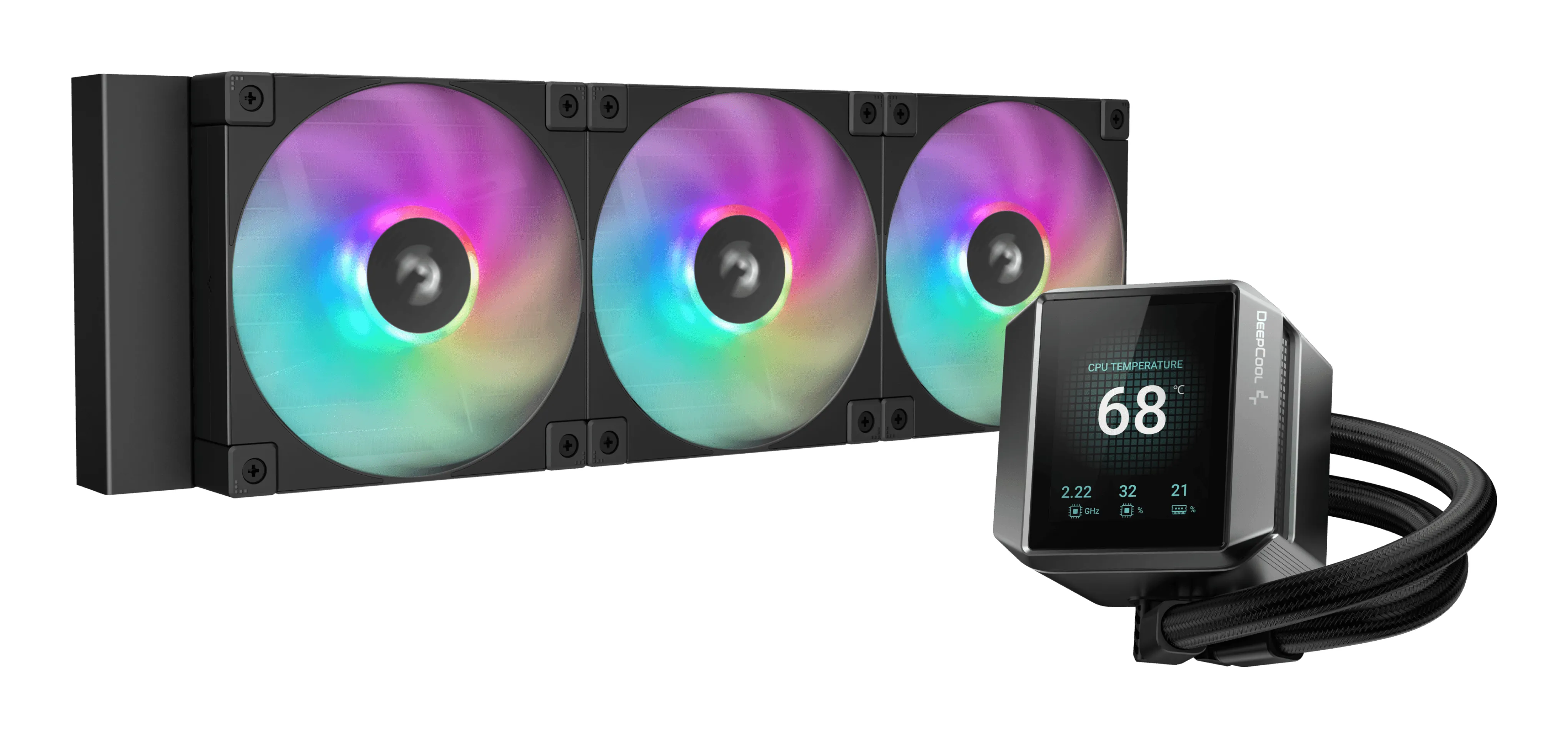 DeepCool MYSTIQUE 360mm ARGB -nestejäähdytin, musta