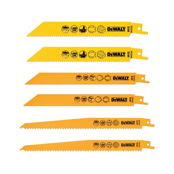 DeWalt -Puukkosahanteräsarja 6 osaa Puu ja Metalli