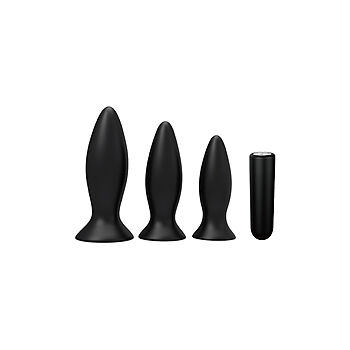 Dream Toys - Booty anustappisetti, eri vaihtoehtoja, moottorilla, silikoni, musta