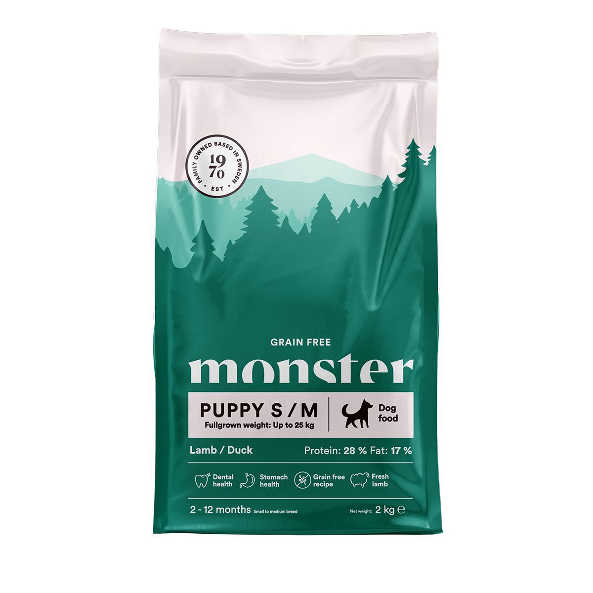 Monster Dog Grain Free Puppy S/M Lamb/Duck 2 kg