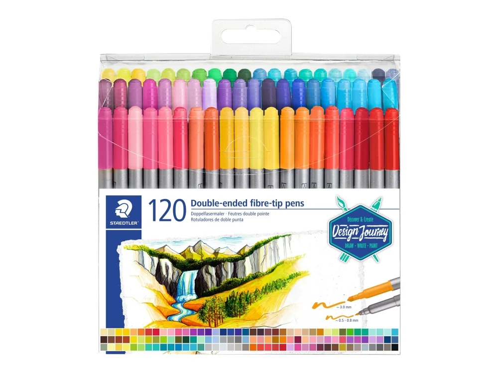 Staedtler Kaksipäiset kuitukärkikynät 120 kpl