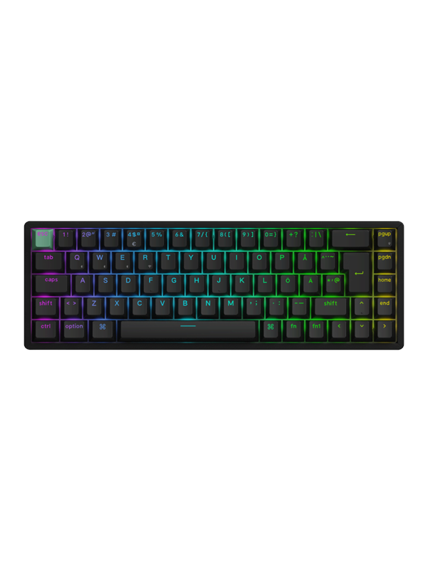 Keychron K6 HE Wireless Tri-Mode - Pelinäppäimistö - Pohjoismainen - Musta