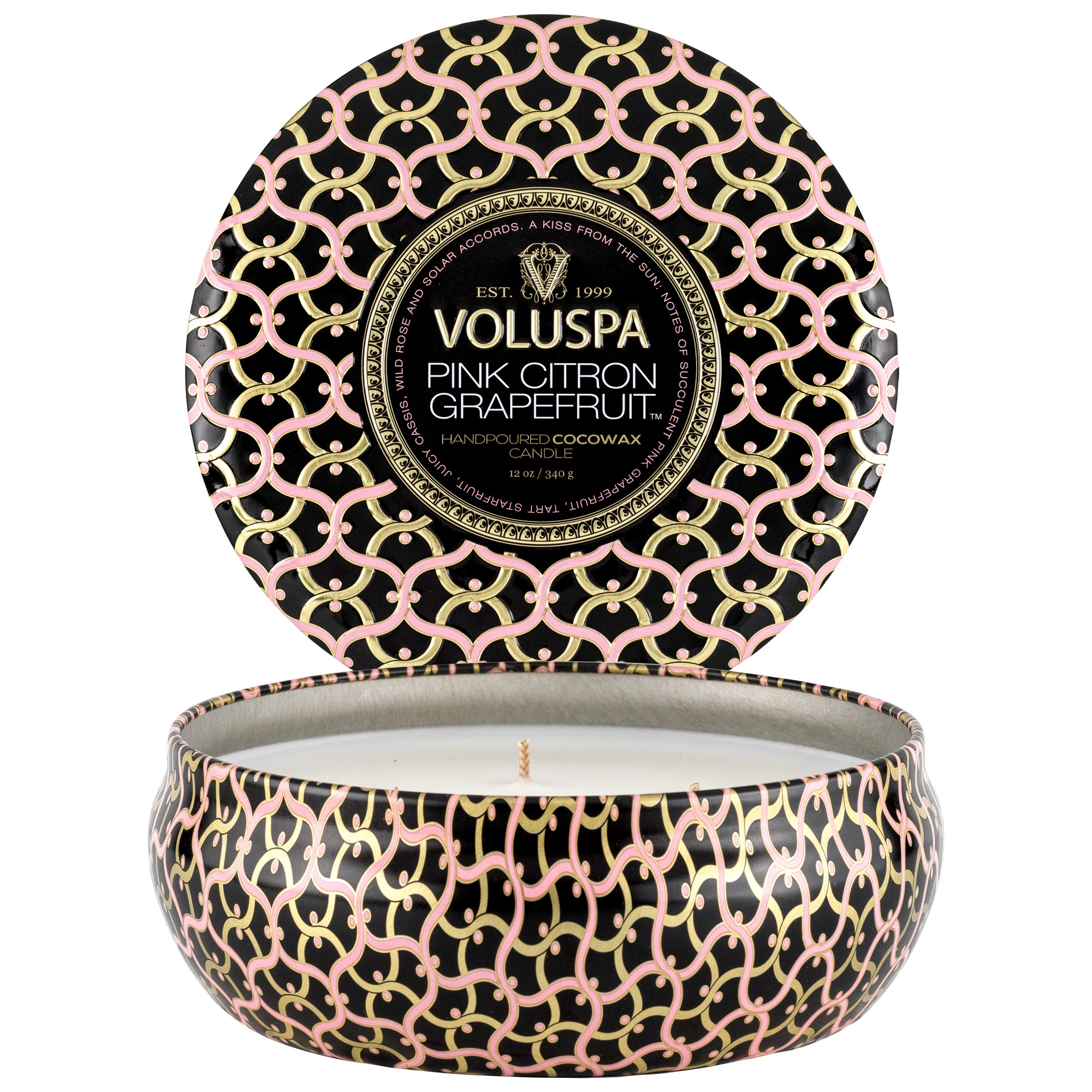 Voluspa Pink Citron Grapefruit 3-Wick Tin Candle 40h