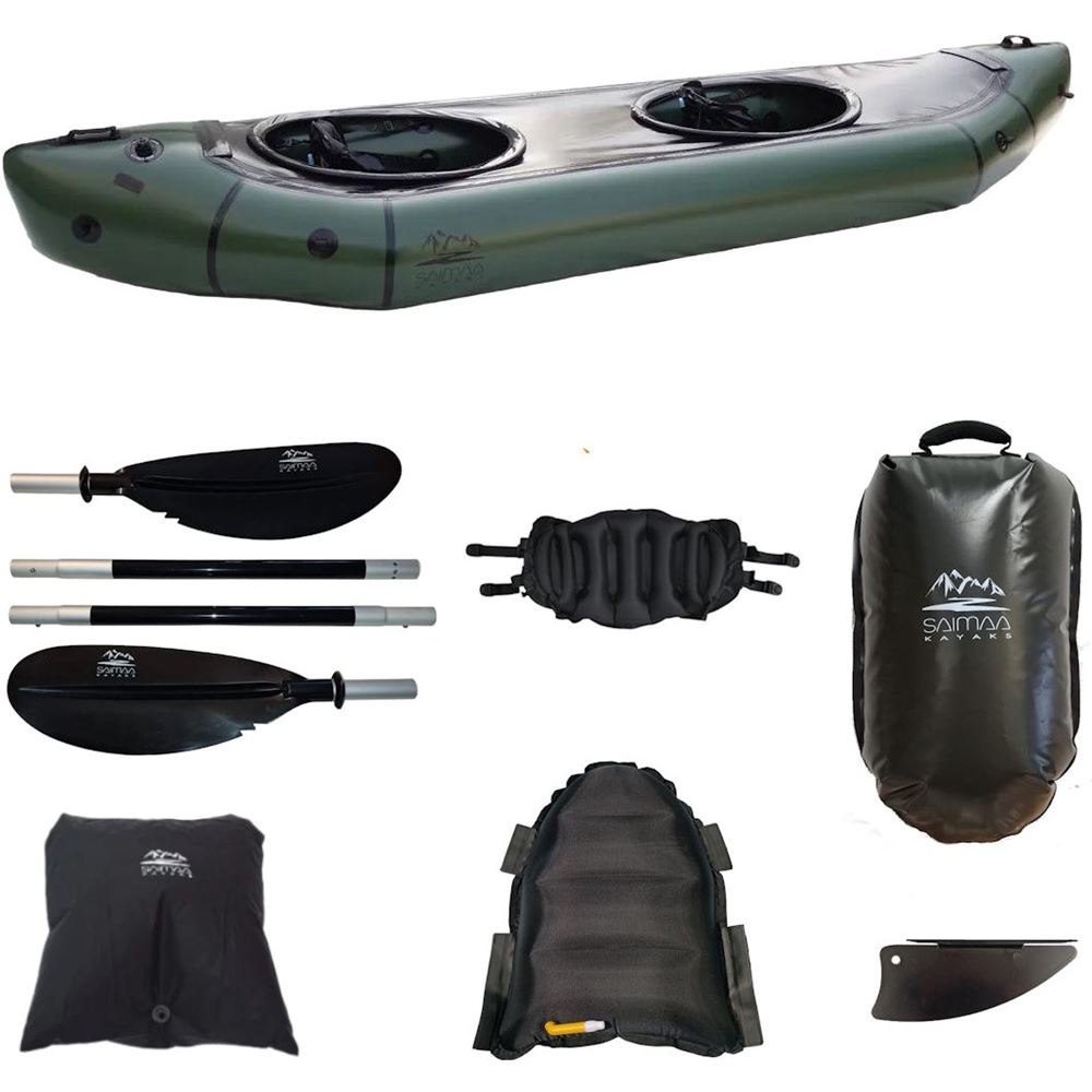Saimaa Kayaks Packraft Adventure Twin XXL armeijanvihreä (380x99cm)