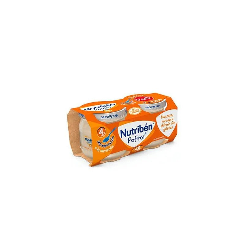 Nutriben Nutribén Potito Bipack omena, appelsiini, jauhobanaani ja keksi 2x 120g