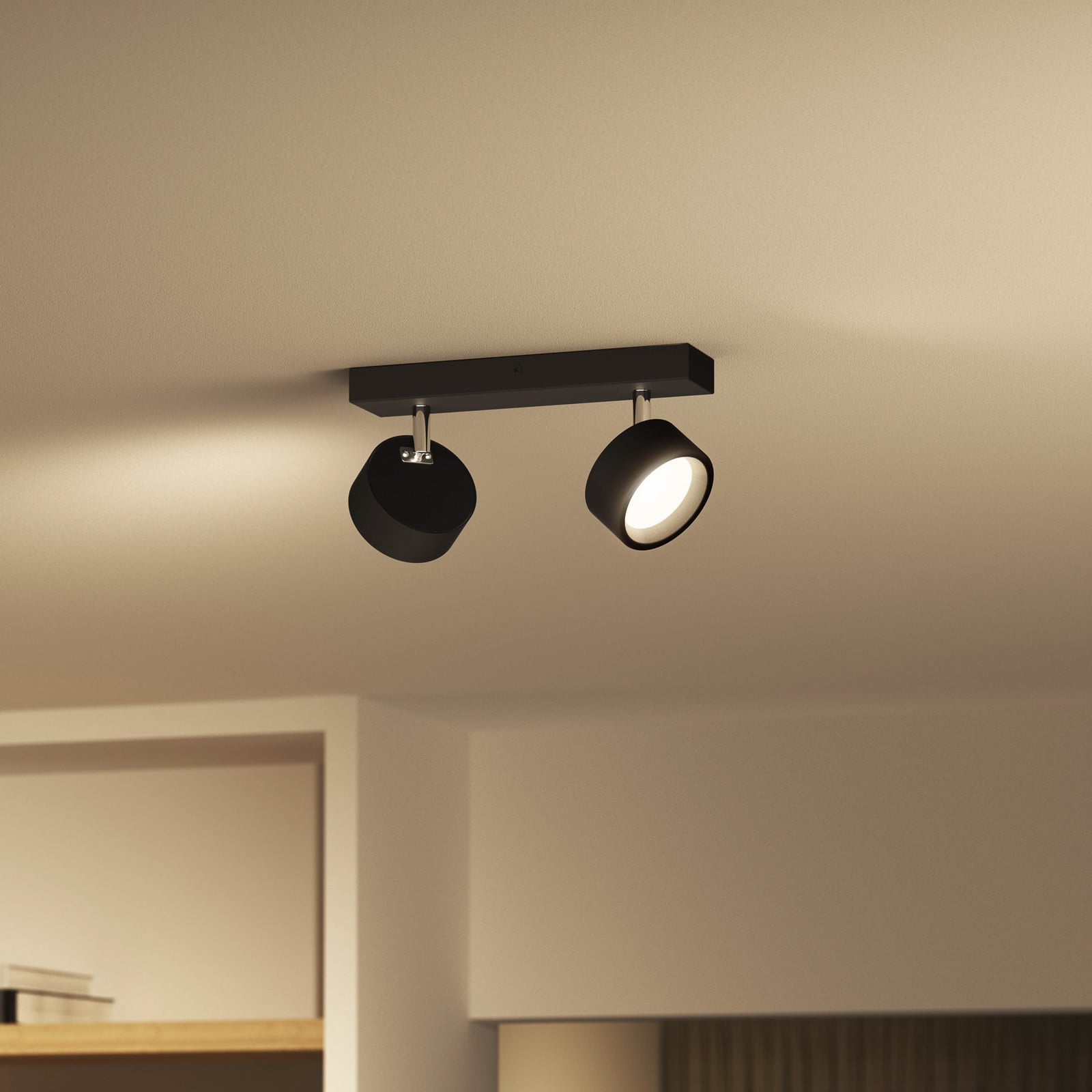 Bracia LED-kattospotti 2-lamppuinen, musta - Philips - Olohuone - Moderni - Metalli - Monilamppuinen