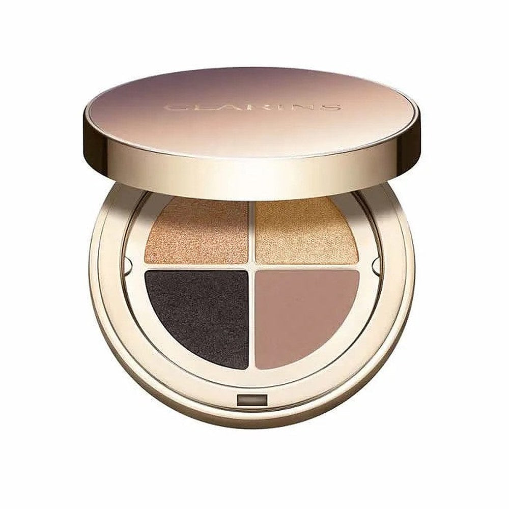 Clarins Ombre 4-värinen luomiväripaletti pitkäkestoiseen lopputulokseen Väri 09 - Onyx-sävyt 4,2 g