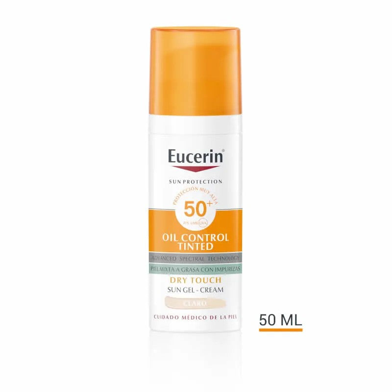 Eucerin Öljy Control Gel Cream SPF50+ kuivakosketusvaalea sävy 50 ml