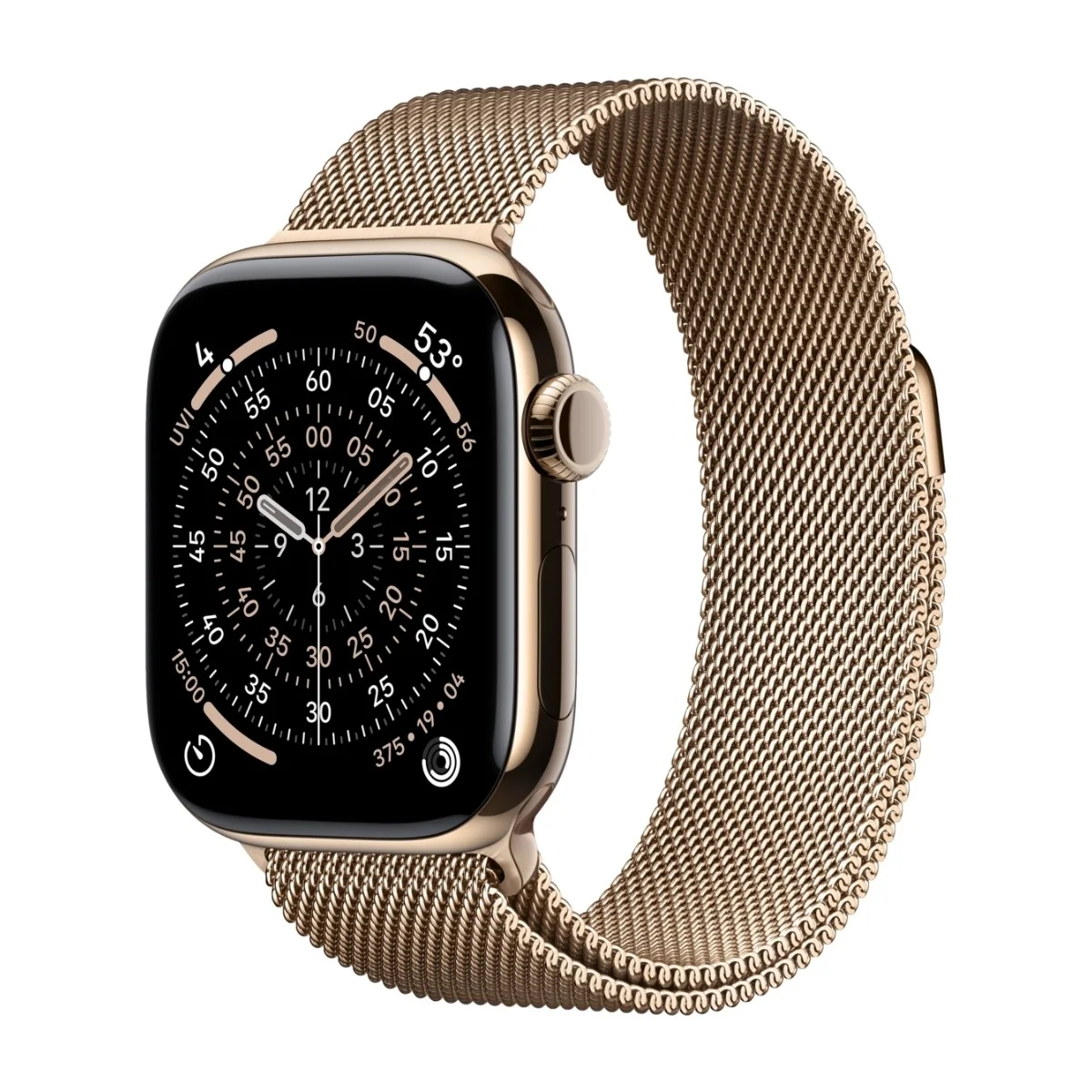 Apple Watch Series 11 GPS + Cellular 42mm Gold Titanium Case with Gold Milanese Loop