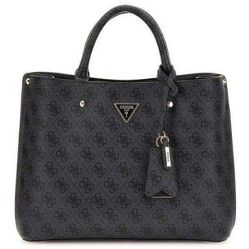 GUESS Käsilaukku 'MERIDIAN II GIRLFRIEND SATCHEL' grafiitti / musta