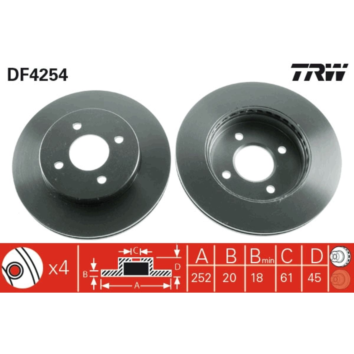 Jarrulevy TRW DF4254