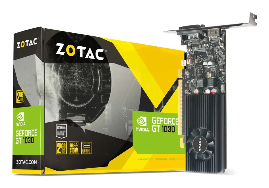 ZOTAC GeForce GT 1030 Low Profile - 2GB GDDR5 RAM - Näytönohjaimet