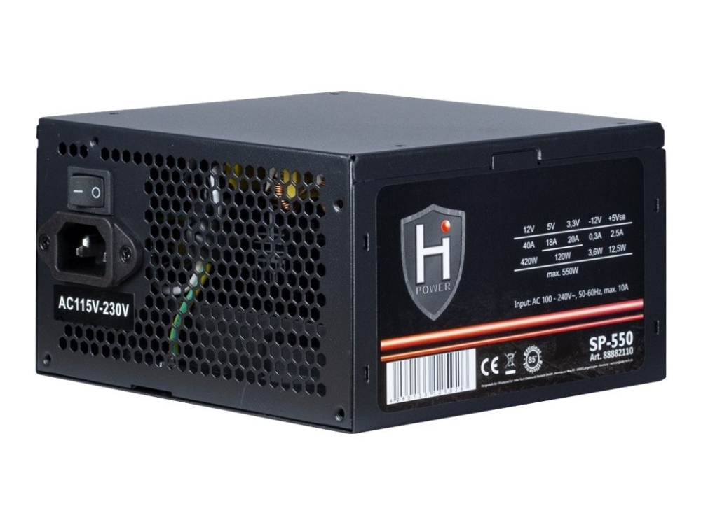 INTER-TECH HIPOWER SP-550 550W -virtalähde, 80 Plus Bronze