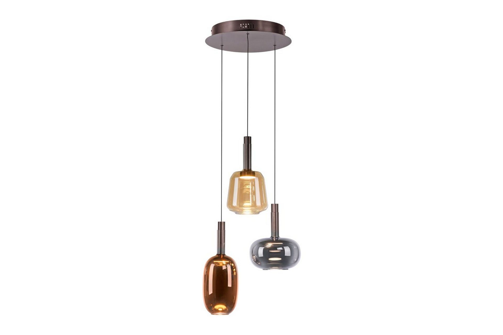 Paul Neuhaus Irides LED-riippuvalaisin, Ø 43 cm, värillinen, lasi