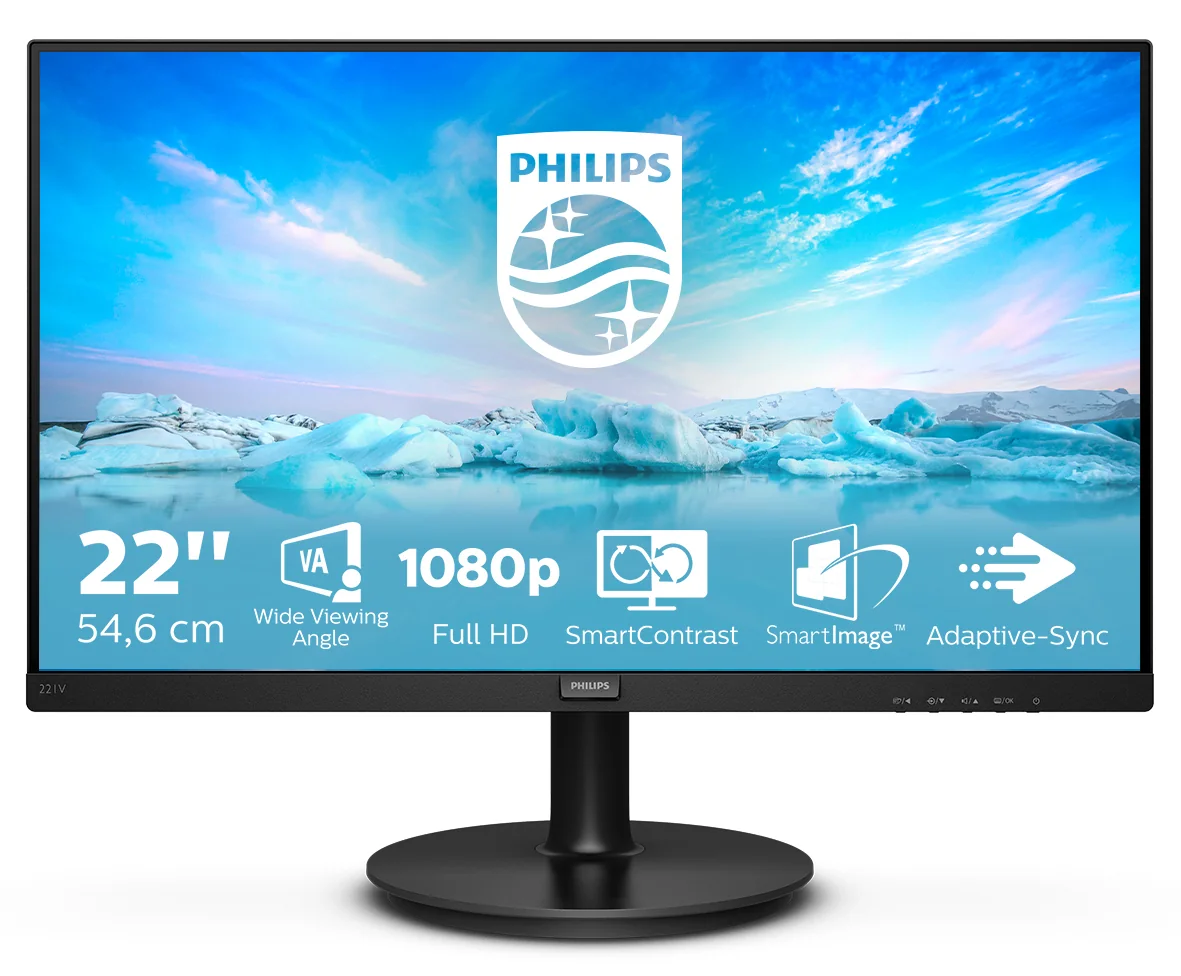 22" Philips V-line 221V8A - 1920x1080 (FHD) - 75Hz - VA