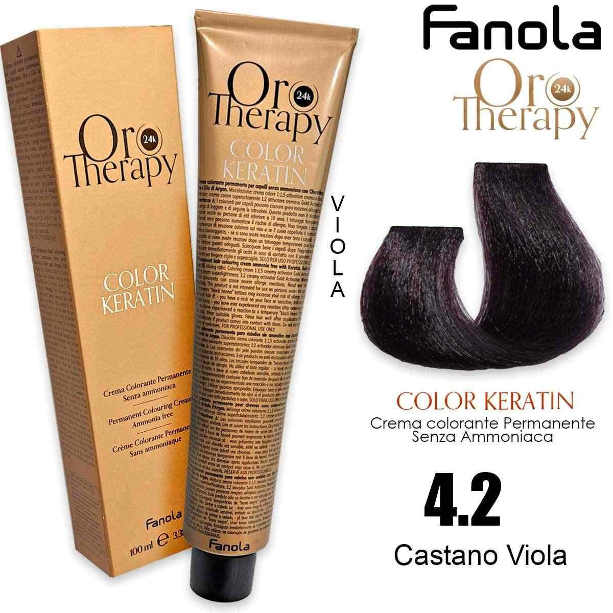 Hiusväri Fanola Oro Therapy - Palette kokoelma 4.2 | Kastanjanvioletti