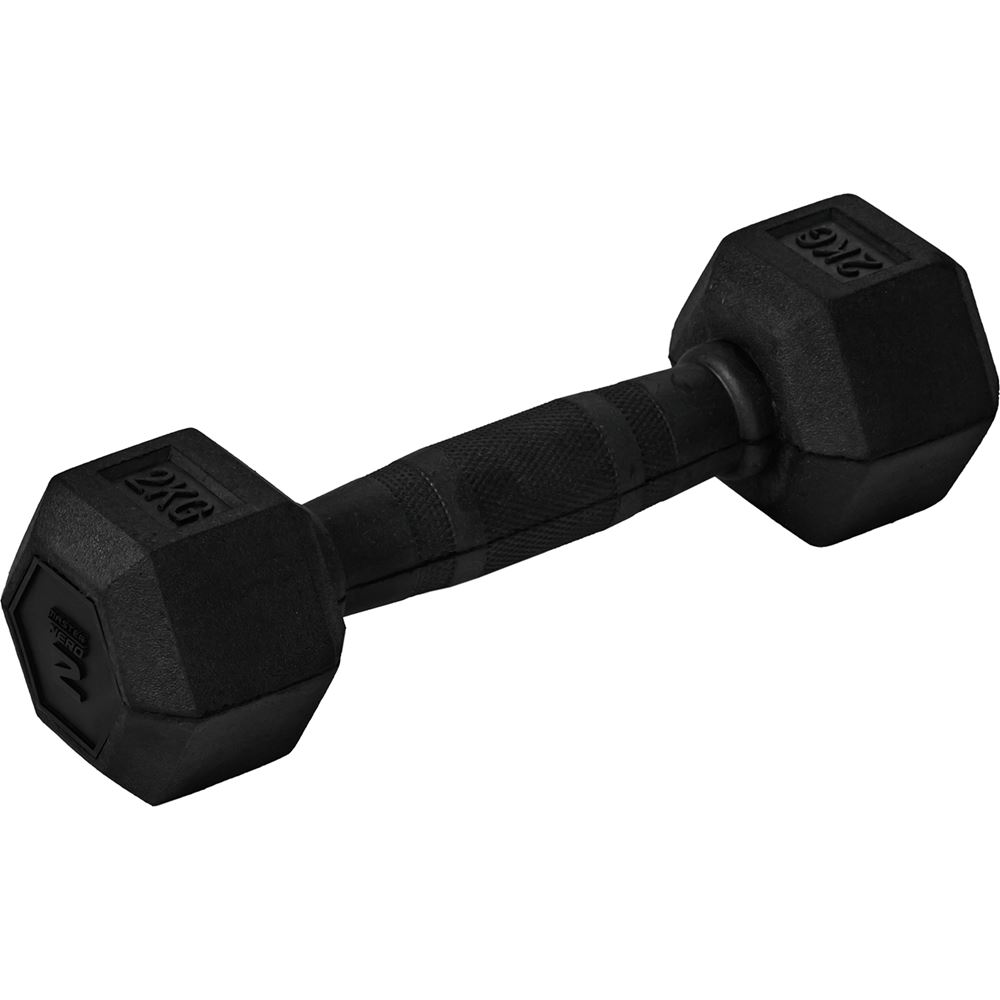 Master Fitness Nero Rubber Coated Hex, Hex hantlar - 2 kg