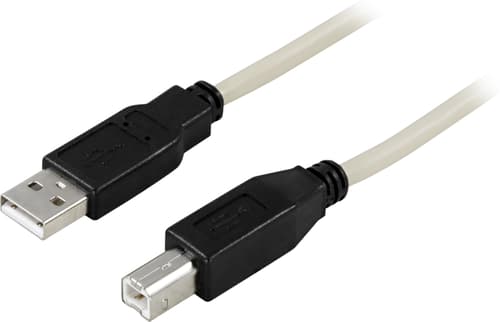 DELTACO USB 2.0 -kaapeli, Type A uros - Type B uros, 2m, beige
