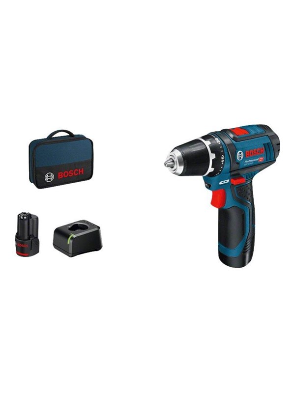 Bosch Professional Sininen bosch 12v cordless drill driver gsr 12v-15 w/2x2ah cha