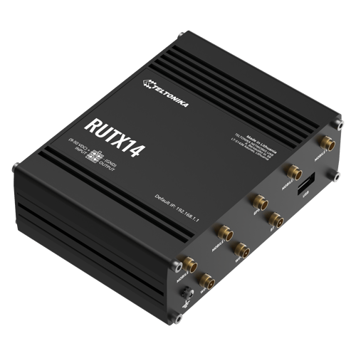 Teltonika RUTX14 - Trådløs-reititin - WWAN - 5-porttinen kytkin - GigE, Wi-Fi 5 - 802.11a/b/g/n/ac Wave 2, LTE, Bluetooth 4.0 LE - Dual Band - 3G
