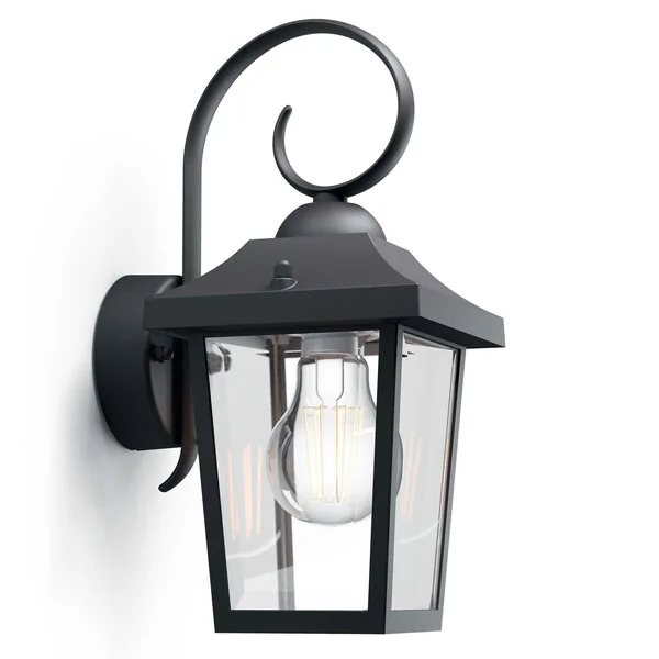 Philips myGarden Buzzard ulkoseinävalaisin 60W E27 (ei sisällä lamppua), Seinävalaistus ulkotiloihin, Musta, Metalli, IP44, Patio, Puutarha, I