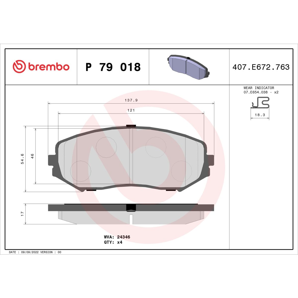 Jarrupalat, levyjarru BREMBO P 79 018