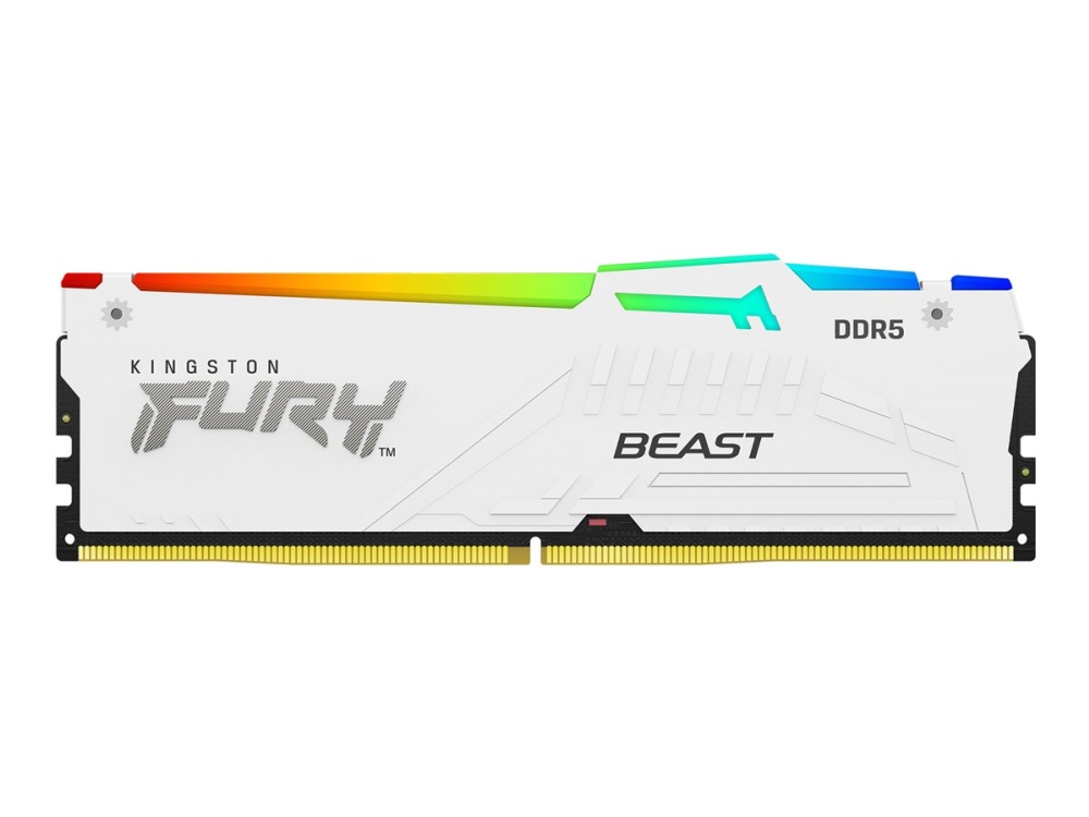 Kingston FURY Beast RGB 16 Gt (1 x 16 Gt) DDR5 6400 MHz, CL32 -muisti, valkoinen (EXPO/XMP)