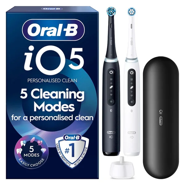 Oral-B iO5 -sähköhammasharja Duo - Mattamusta & QuiteWhite