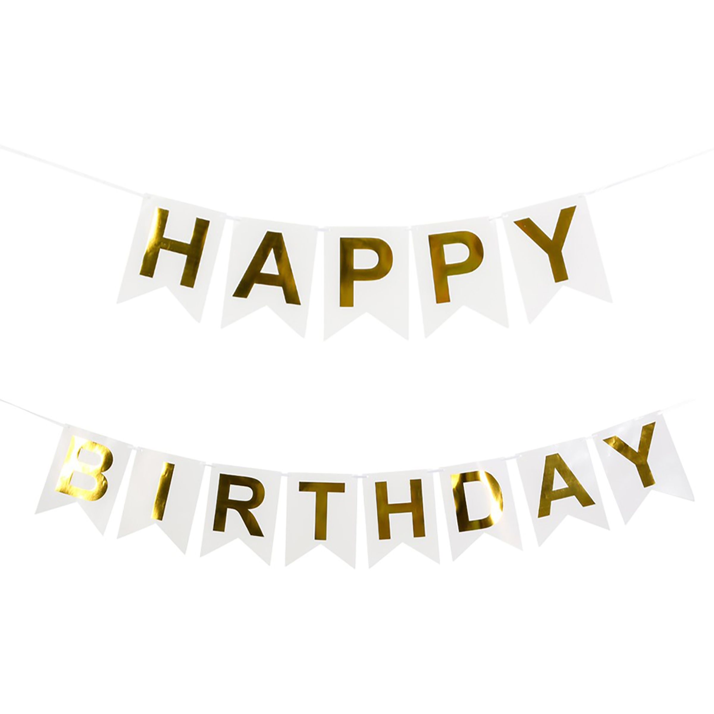 Lippuviirinauha Happy Birthday Valkoinen