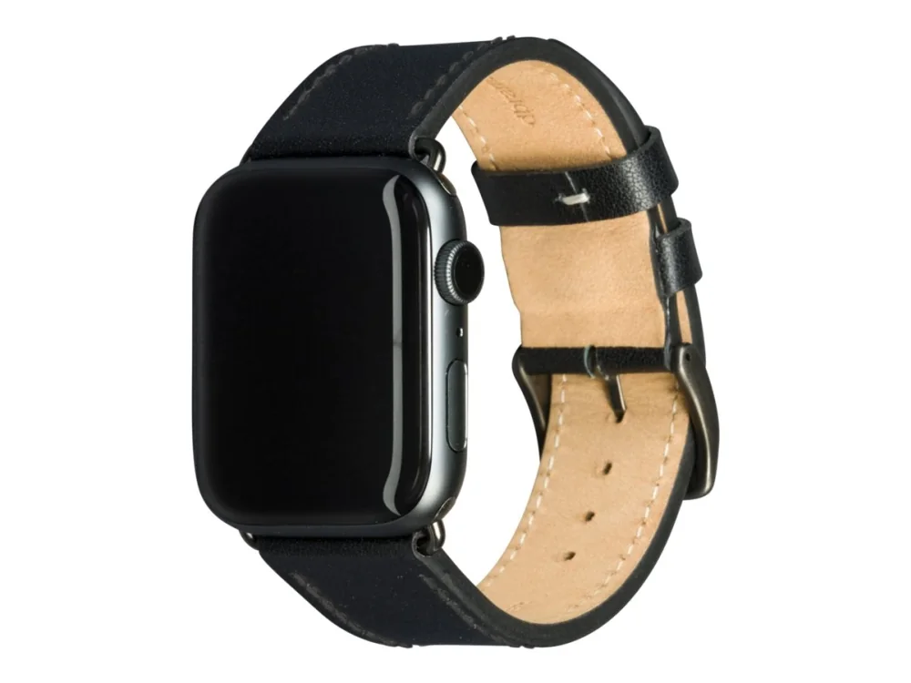 dbramante1928 Copenhagen - Watch Strap 44mm - Black/Space Harmaa