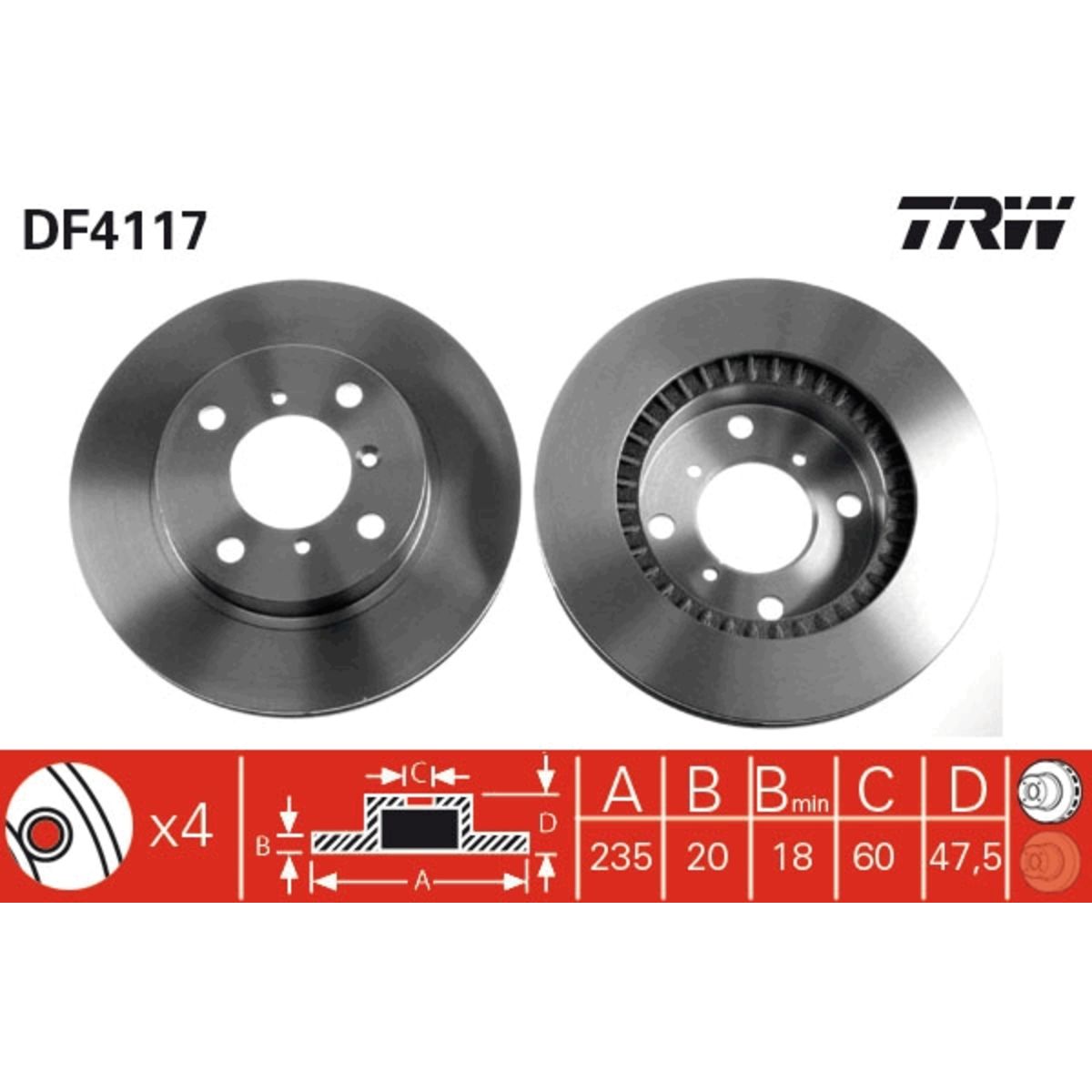 Jarrulevy TRW DF4117
