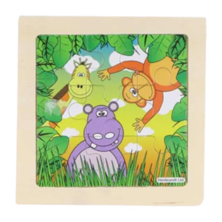 Fun Toys Jungle Jigsaw Wooden Puzzle Assorted 11 cm – 1 Kpl