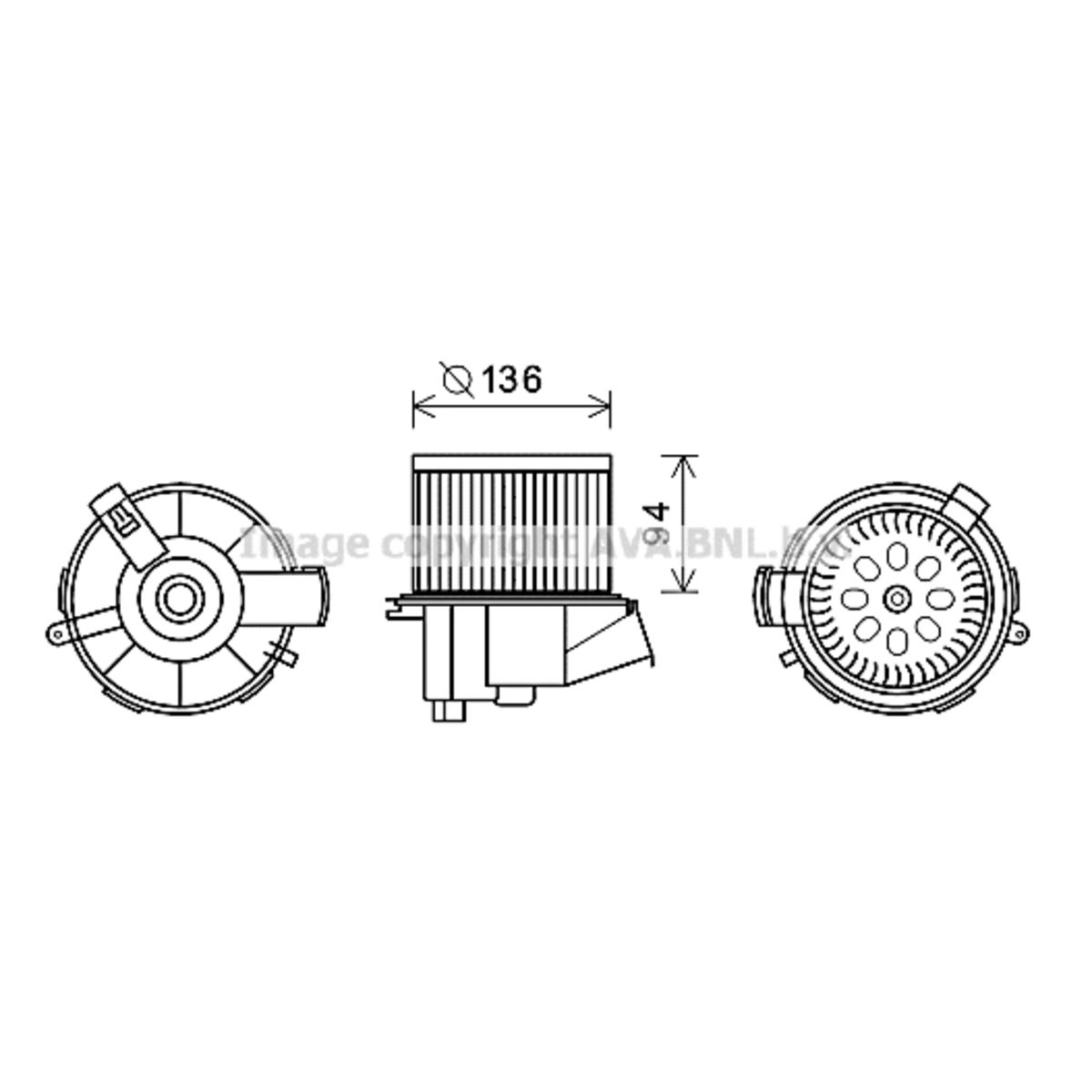 Sähkömoottori, sisätilanpuhallin AVA COOLING SYSTEMS PE8387