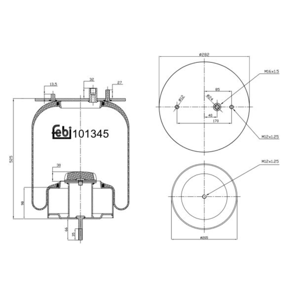Metallipalje, ilmajousitus FEBI BILSTEIN 101345