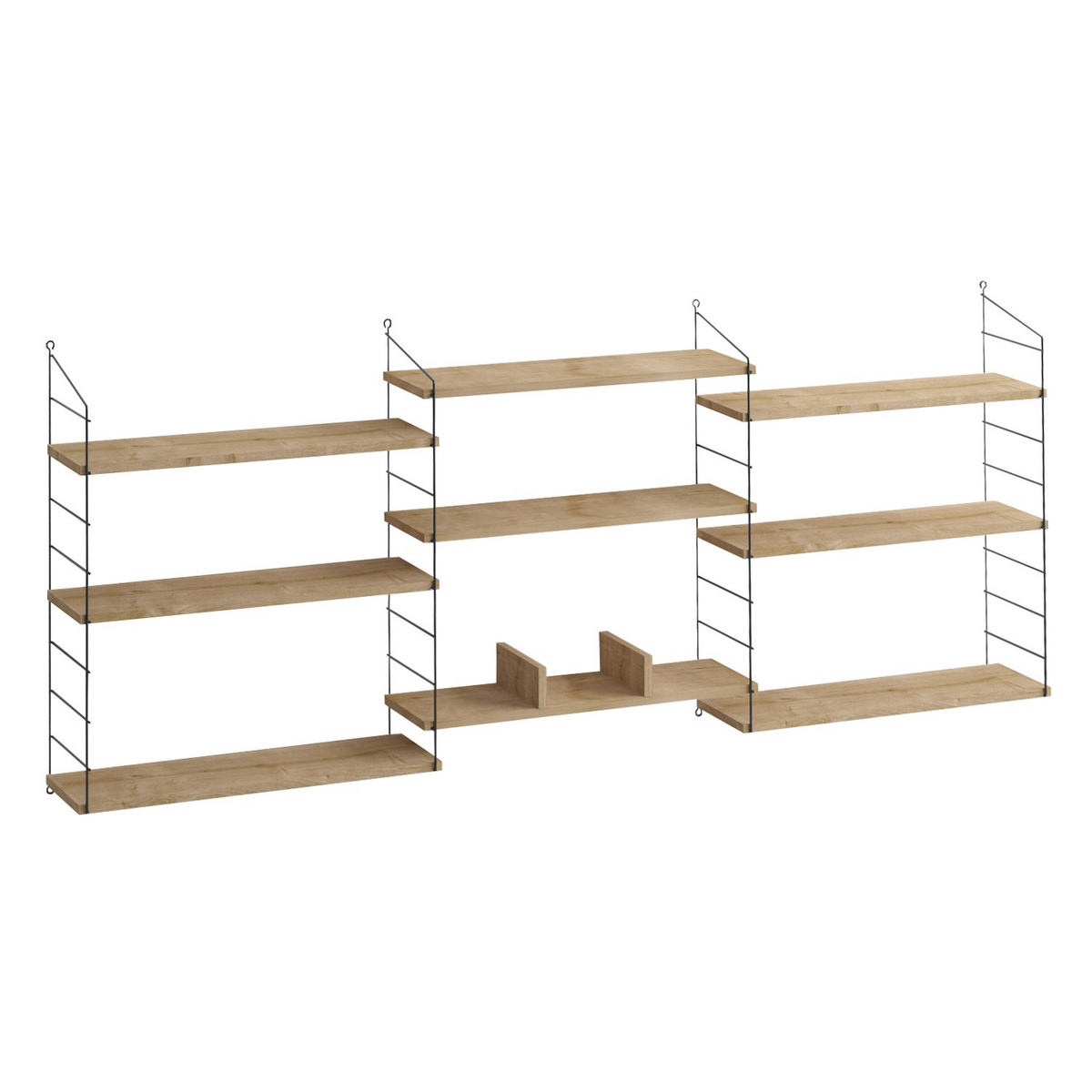 Norda Design Moderni tamminen kirjahylly, 85 x 216 x 20 cm | 100 % melamiinipinnoitettu, 18 mm paksu | Tyylikäs ja toimiva muotoilu