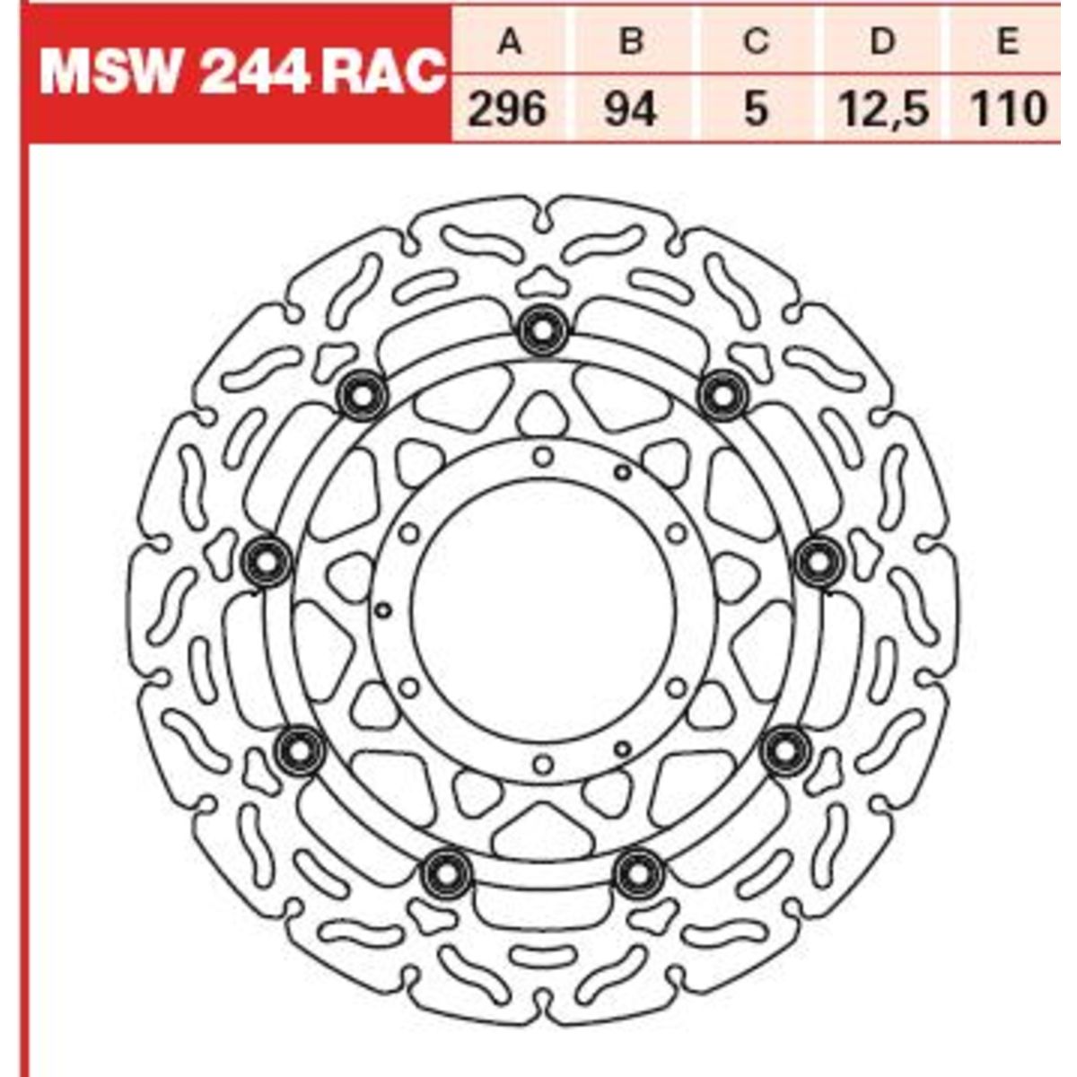 Jarrulevy TRW MSW244RAC